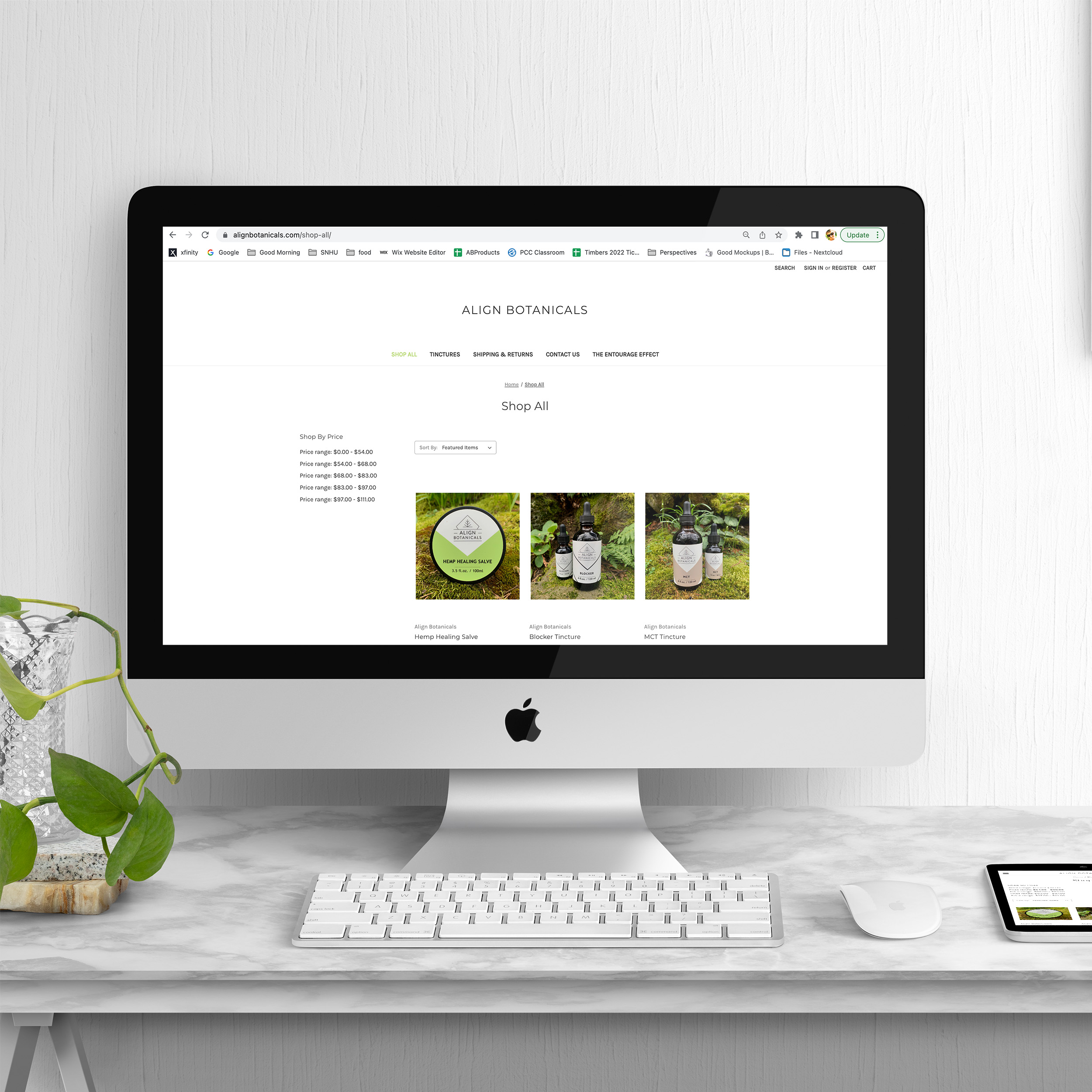 Align Botanicals website design mockup